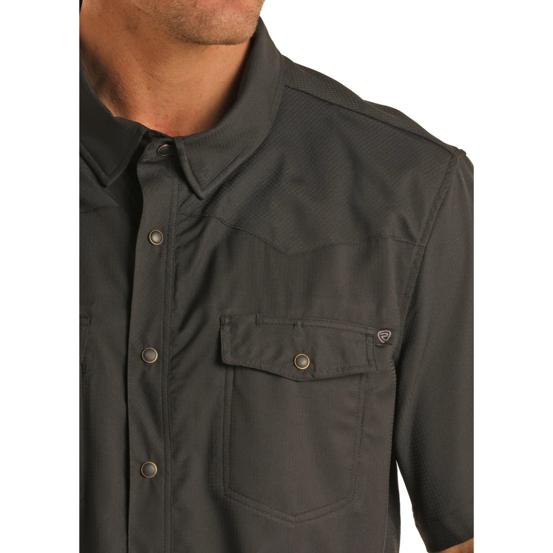 Rock & Roll Denim Men's TEK Solid Black Western Snap Shirt BMN3S06797-01