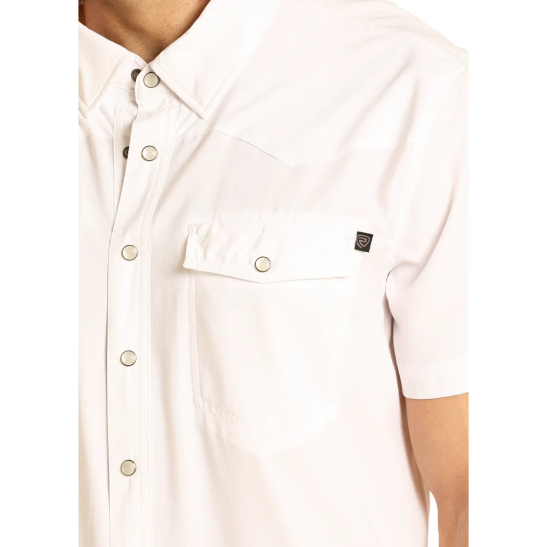Rock & Roll Denim Men's TEK Solid White Western Snap Shirt BMN3S06797-15