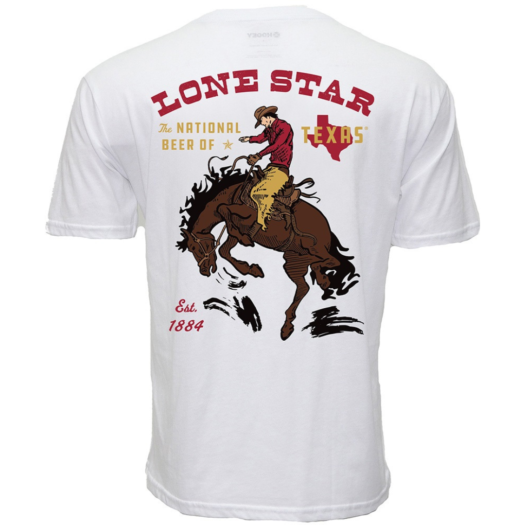 Hooey Men's Lone Star White Logo Graphic T-Shirt HT2664WH