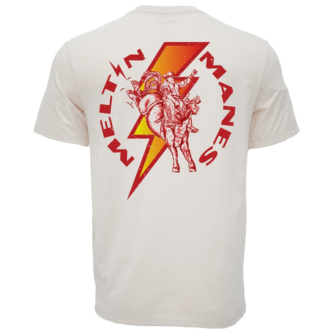 Hooey Men's Meltin' Manes Cream Reactive Dye T-Shirt RT2605CR