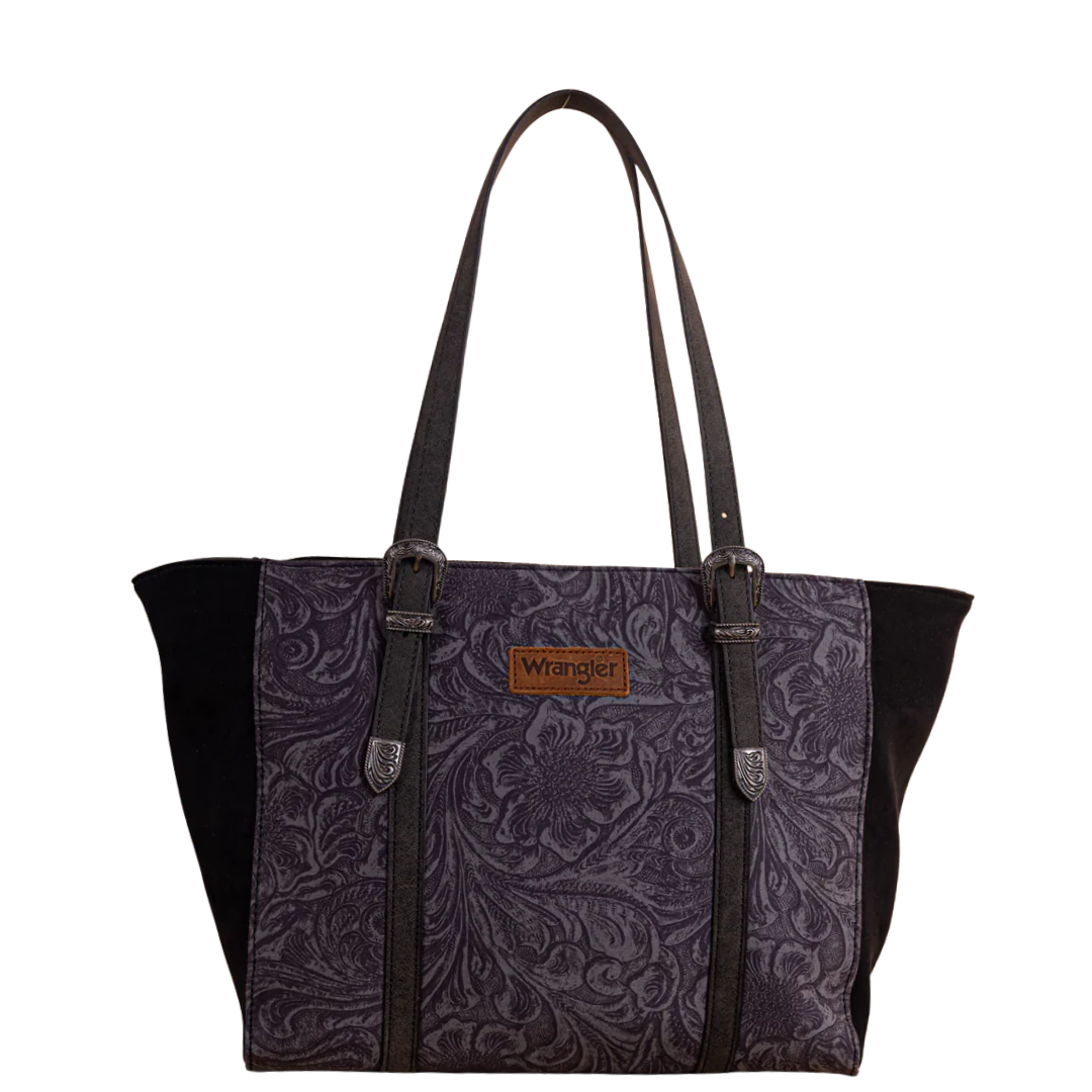 Wrangler Ladies Vintage Floral Printed Large Black Tote Bag WG277-2002BK