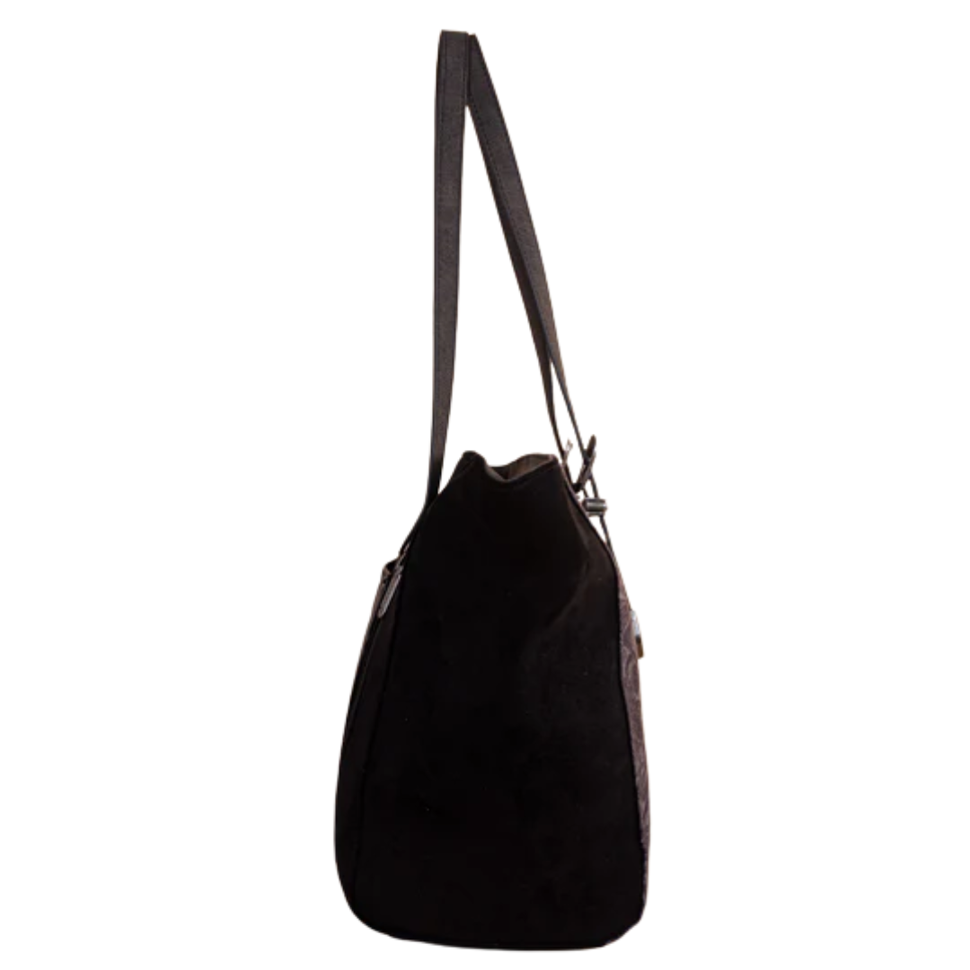 Wrangler Ladies Vintage Floral Printed Large Black Tote Bag WG277-2002BK
