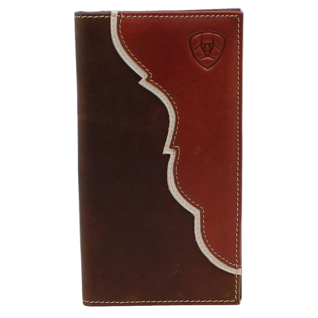 Ariat® Men's Shield Logo With Tan Overlay Rodeo Wallet A3547708