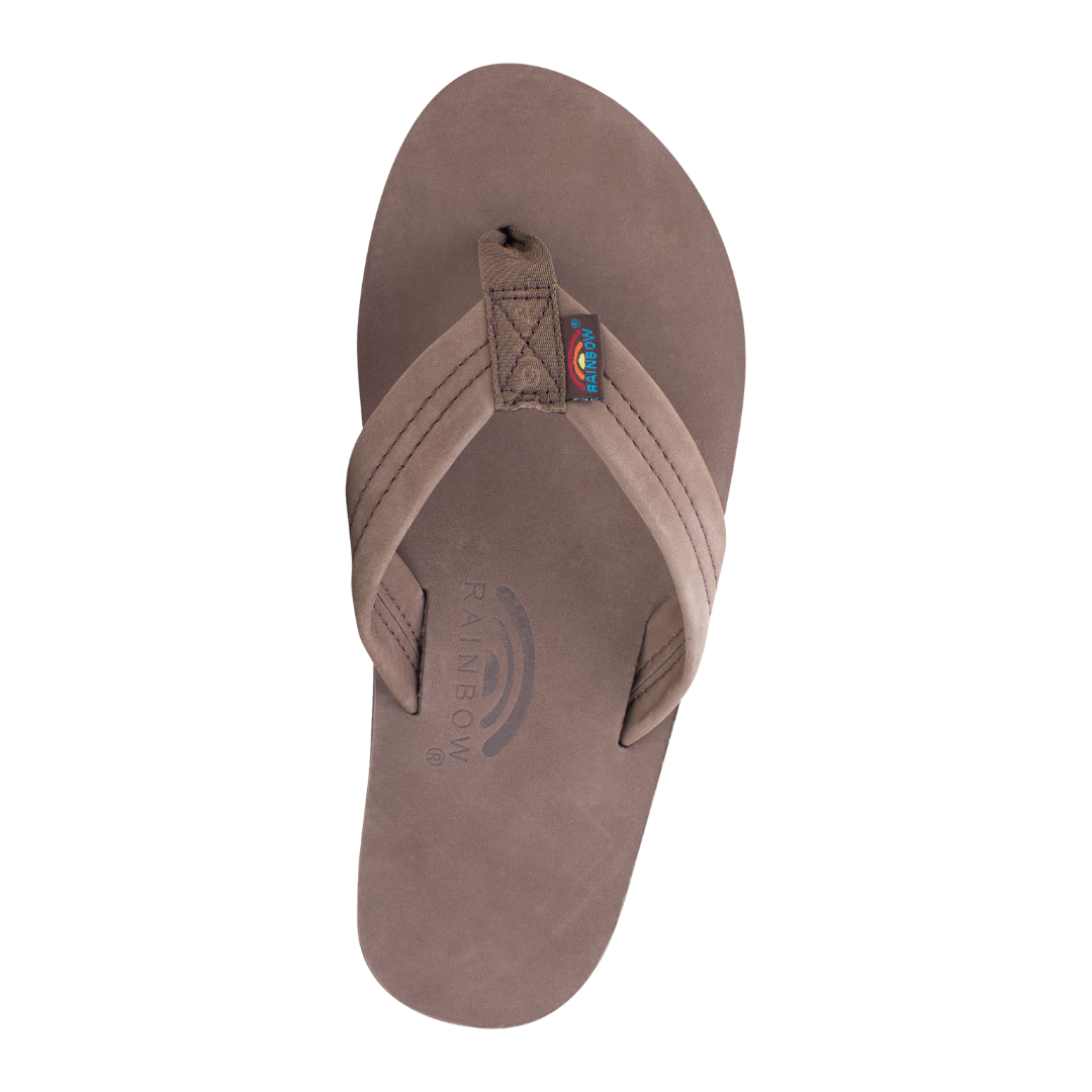 Rainbow Men's Single Layer Expresso Premier Leather 1" Strap Sandal 301ALTS0-EXPR