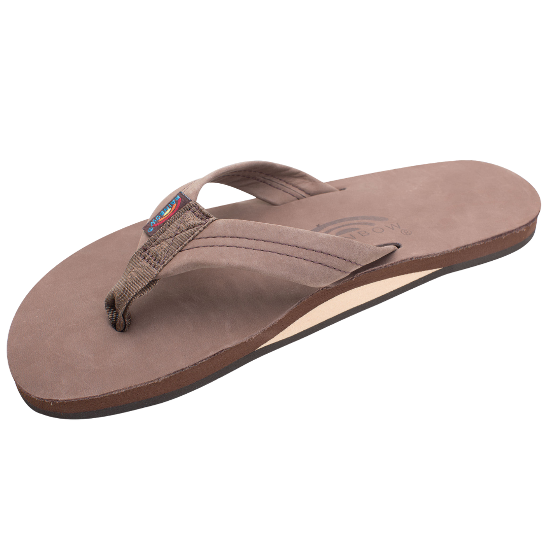 Rainbow Men's Single Layer Expresso Premier Leather 1" Strap Sandal 301ALTS0-EXPR