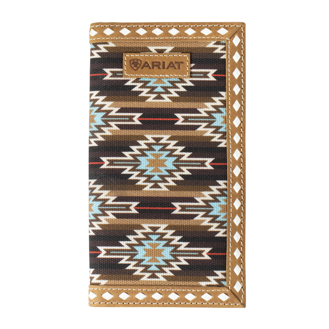 Ariat Men's Brown Aztec Fabric Rodeo Wallet A3559102