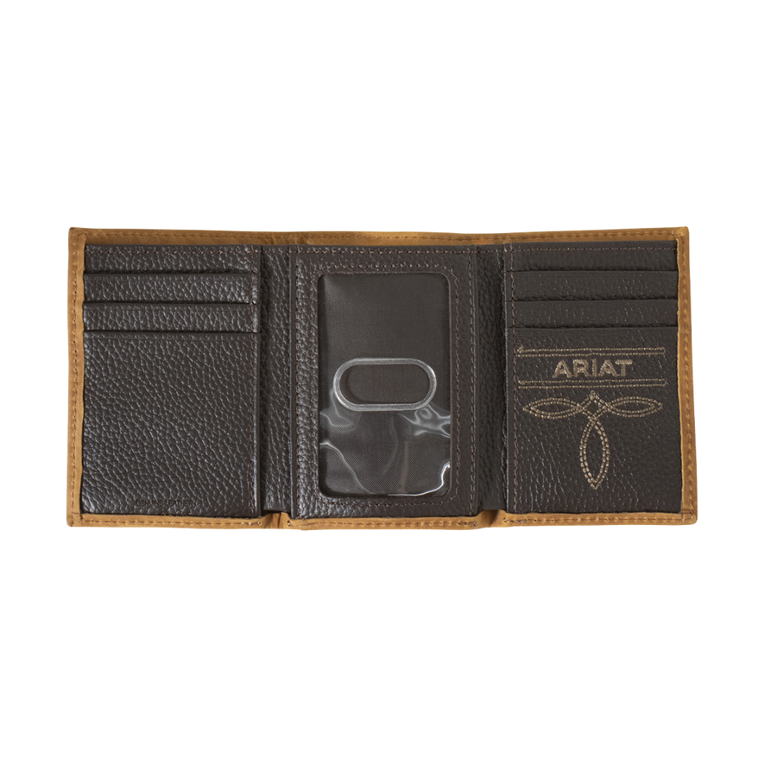 Ariat Men's Brown Aztec Fabric Trifold Wallet A3559202