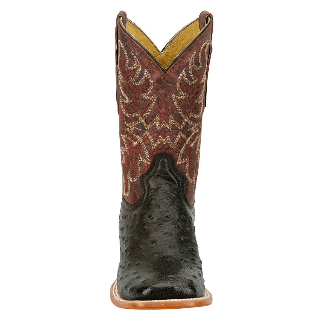 Tony Lama Men's Blaine Chocolate Wide Square Toe Ostrich Boots RN3574