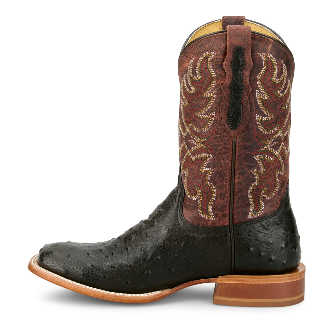 Tony Lama Men's Blaine Chocolate Wide Square Toe Ostrich Boots RN3574