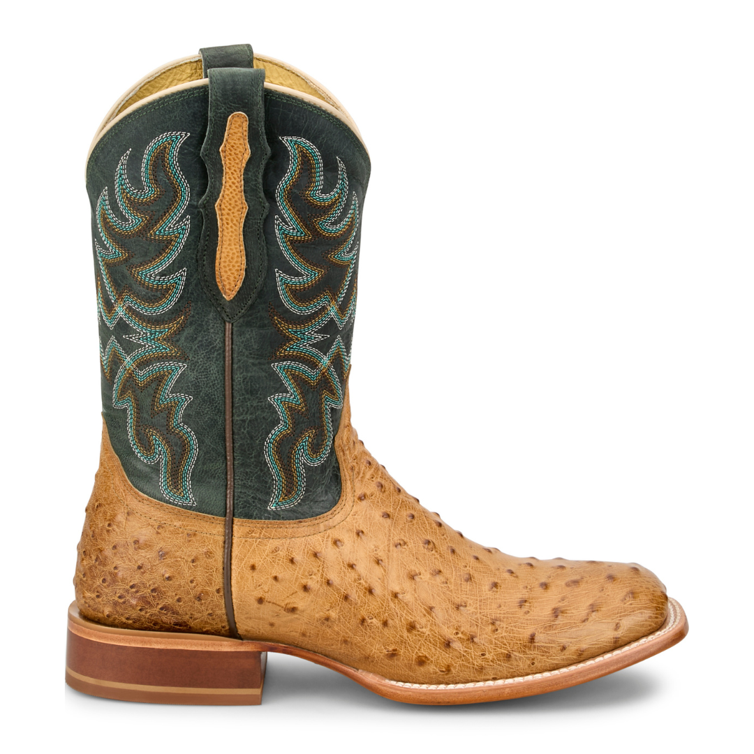Tony Lama Men's Blaine Umber Forest Green Ostrich Boots RN3571