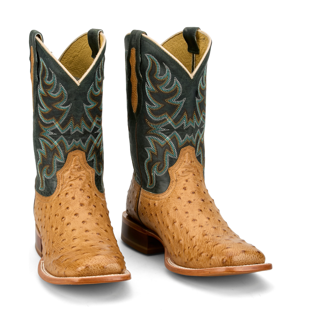 Tony Lama Men's Blaine Umber Forest Green Ostrich Boots RN3571