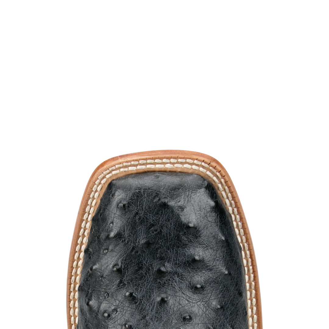 Tony Lama Men's Blaine Grey Wide Square Toe Ostrich Boots RN3573