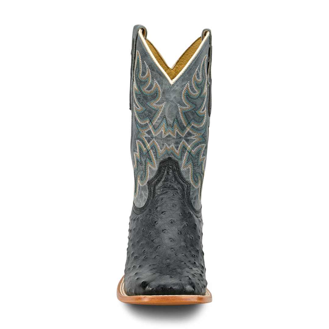 Tony Lama Men's Blaine Grey Wide Square Toe Ostrich Boots RN3573