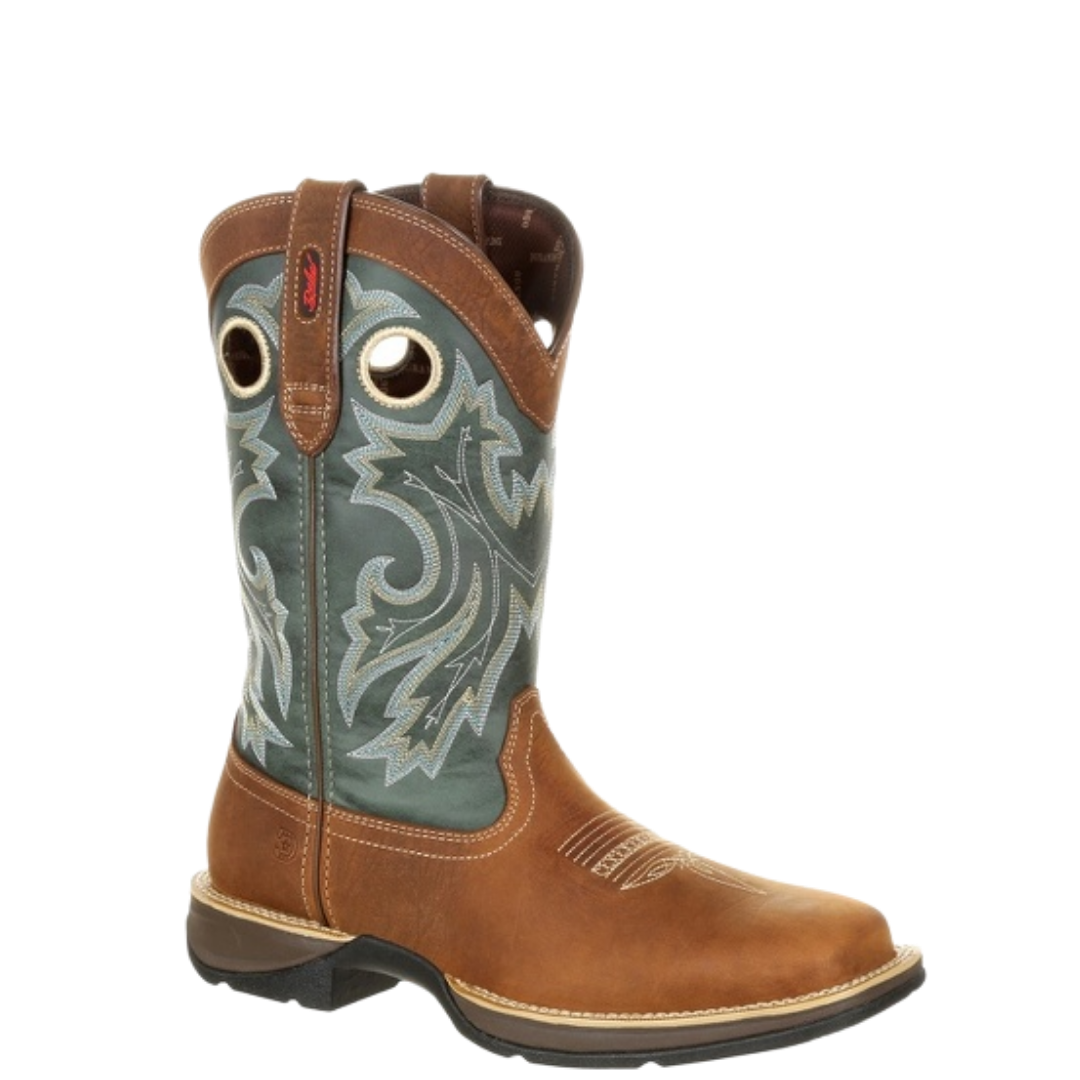 Durango Men's Rebel Embroidered Pull On Grey & Brown Western Boot DDB0131
