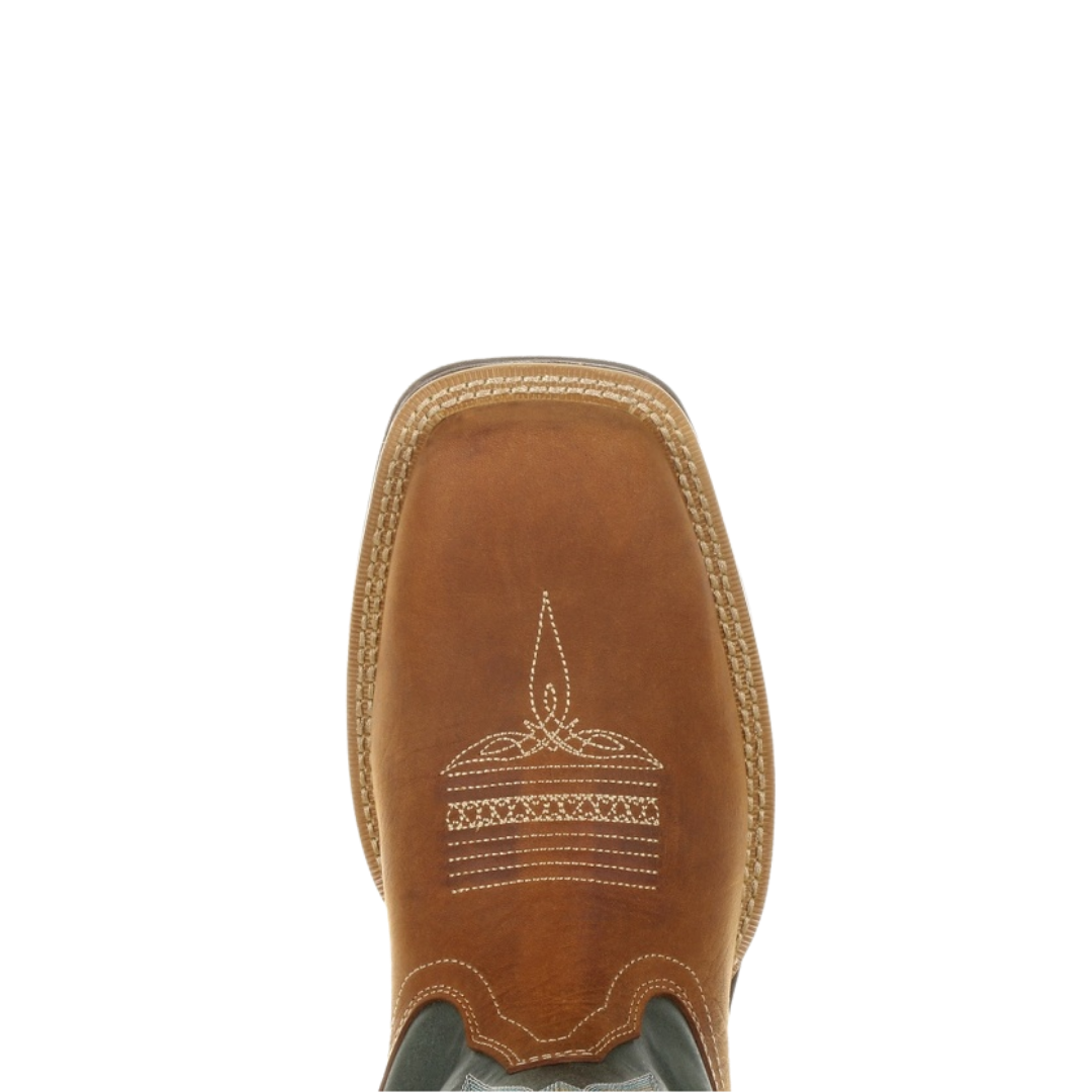 Durango Men's Rebel Embroidered Pull On Grey & Brown Western Boot DDB0131