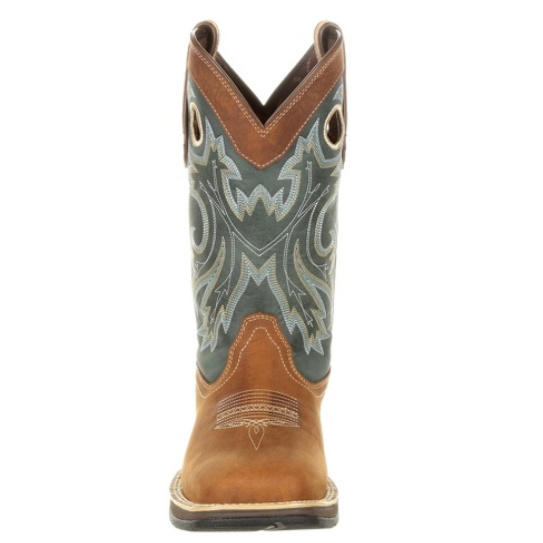 Durango Men's Rebel Embroidered Pull On Grey & Brown Western Boot DDB0131