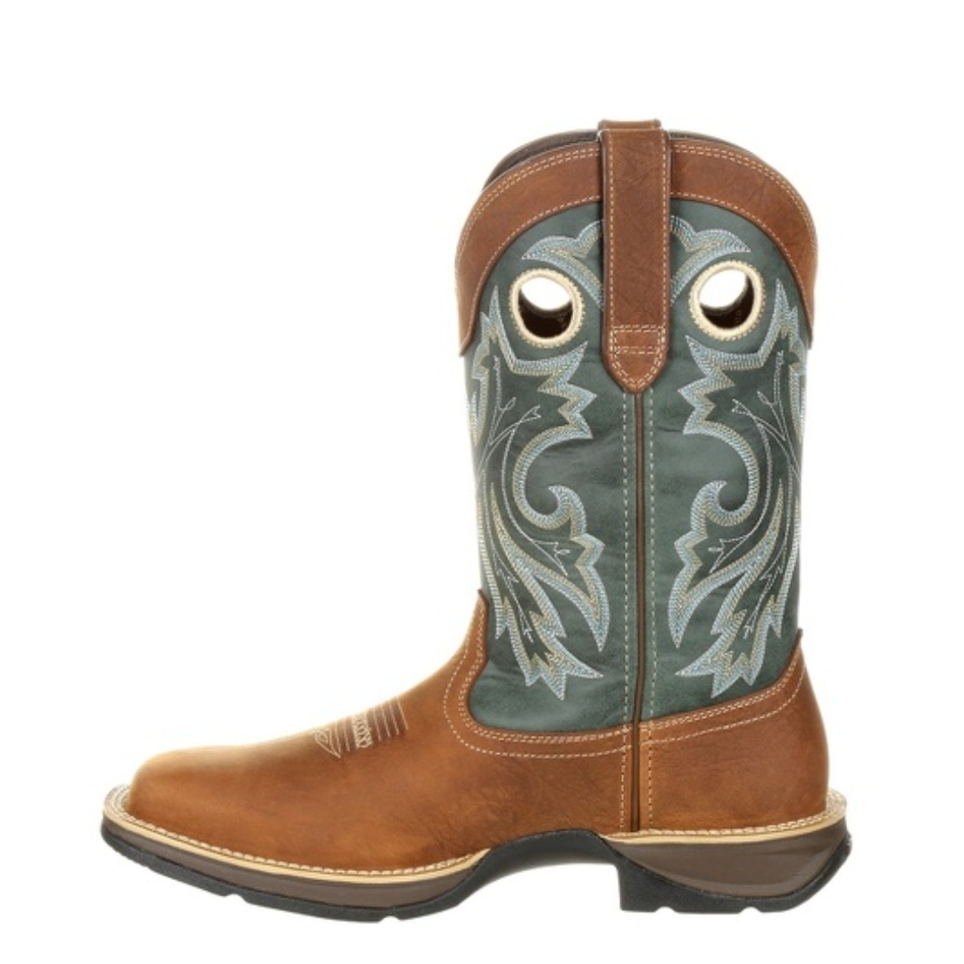 Durango Men's Rebel Embroidered Pull On Grey & Brown Western Boot DDB0131