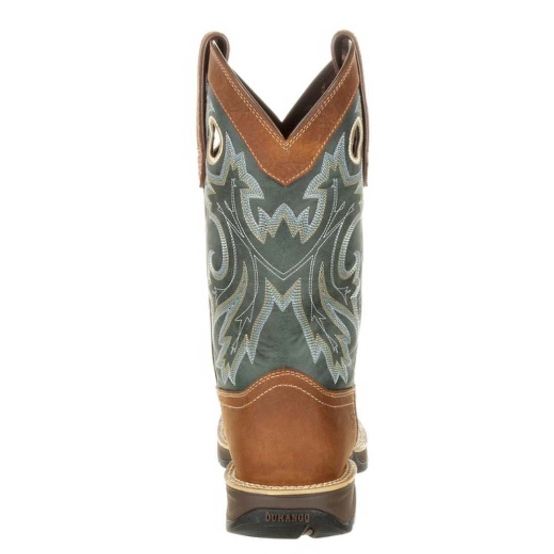 Durango Men's Rebel Embroidered Pull On Grey & Brown Western Boot DDB0131