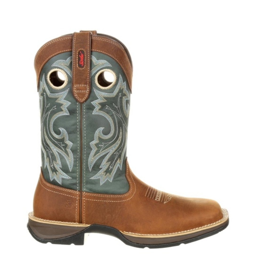 Durango Men's Rebel Embroidered Pull On Grey & Brown Western Boot DDB0131