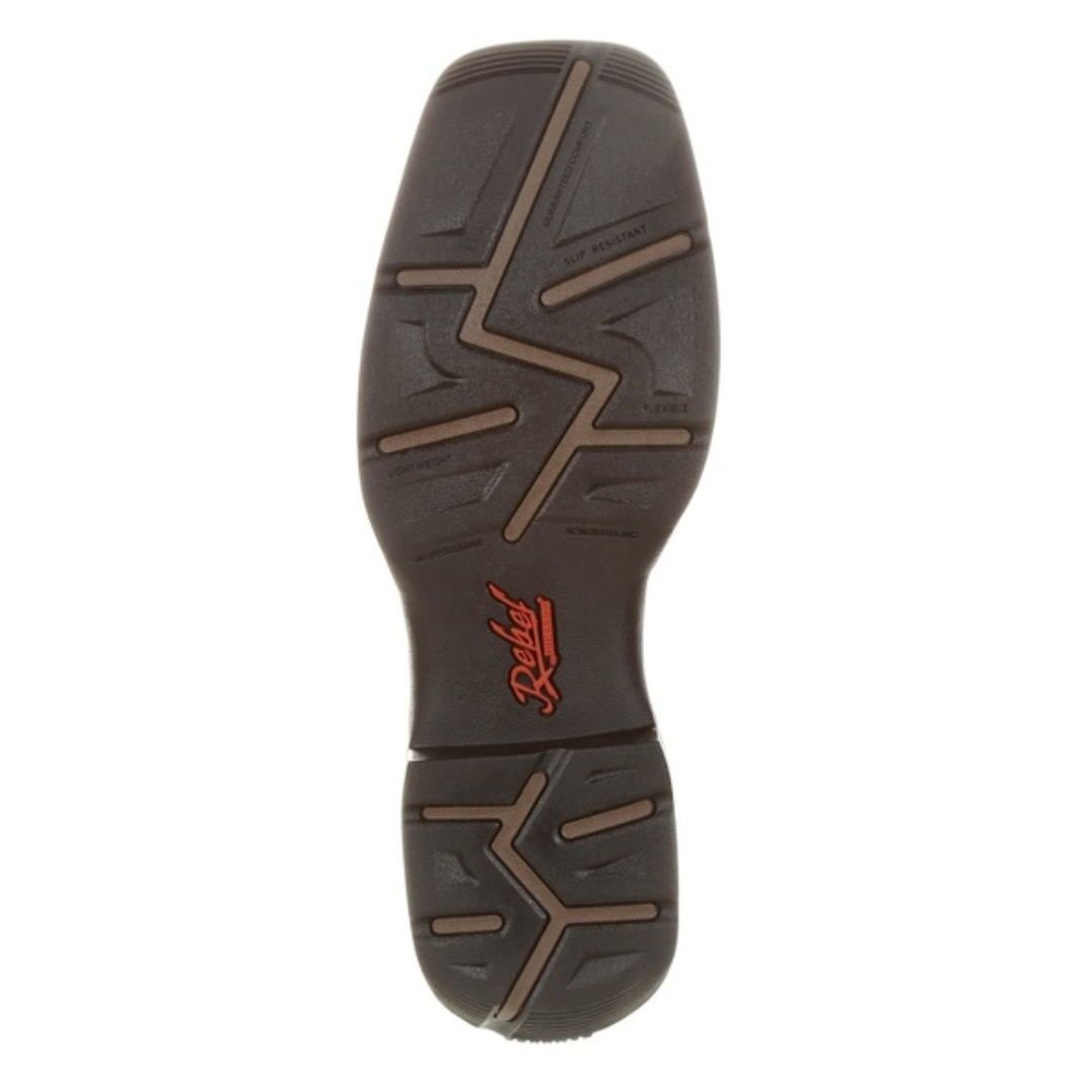 Durango Men's Rebel Embroidered Pull On Grey & Brown Western Boot DDB0131