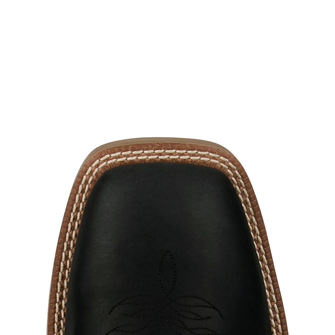 Justin Men's Daymoney Wide Square Toe Black Western Boots SE7517