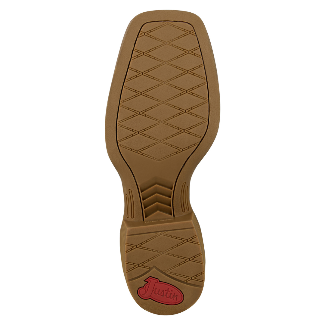 Justin Men's Daymoney Wide Square Toe Black Western Boots SE7517