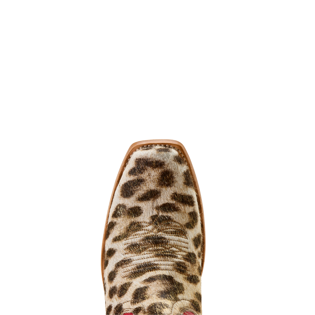 Ariat Ladies Futurity Fort Worth Leopard and Red Western Boot 10072421