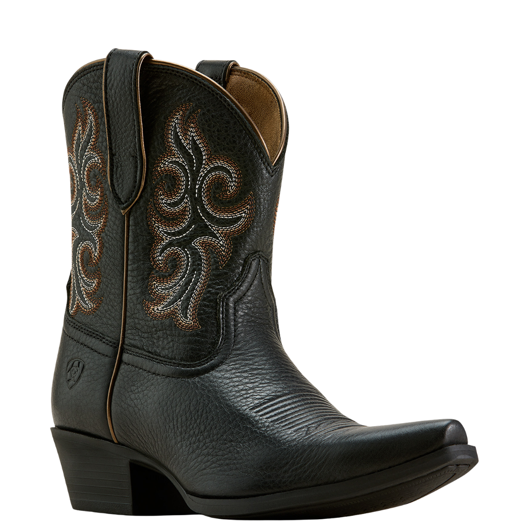 Ariat Ladies Lacona Embroidered Black Deertan Western Boot 10074382