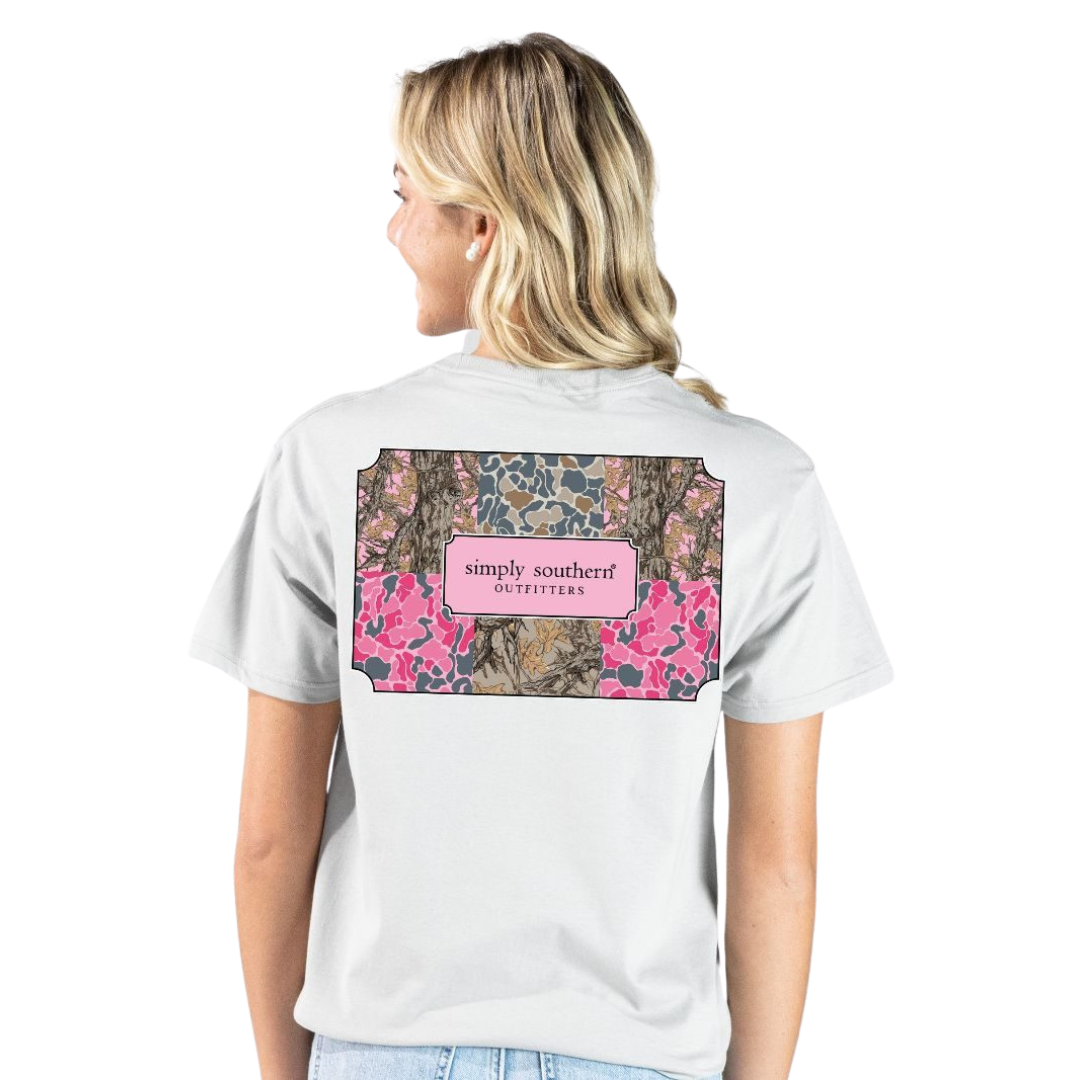 Simply Southern Ladies Camo Logo Star Grey T-Shirt SS-CAMOLOGO-STAR - Wild West Boot Store