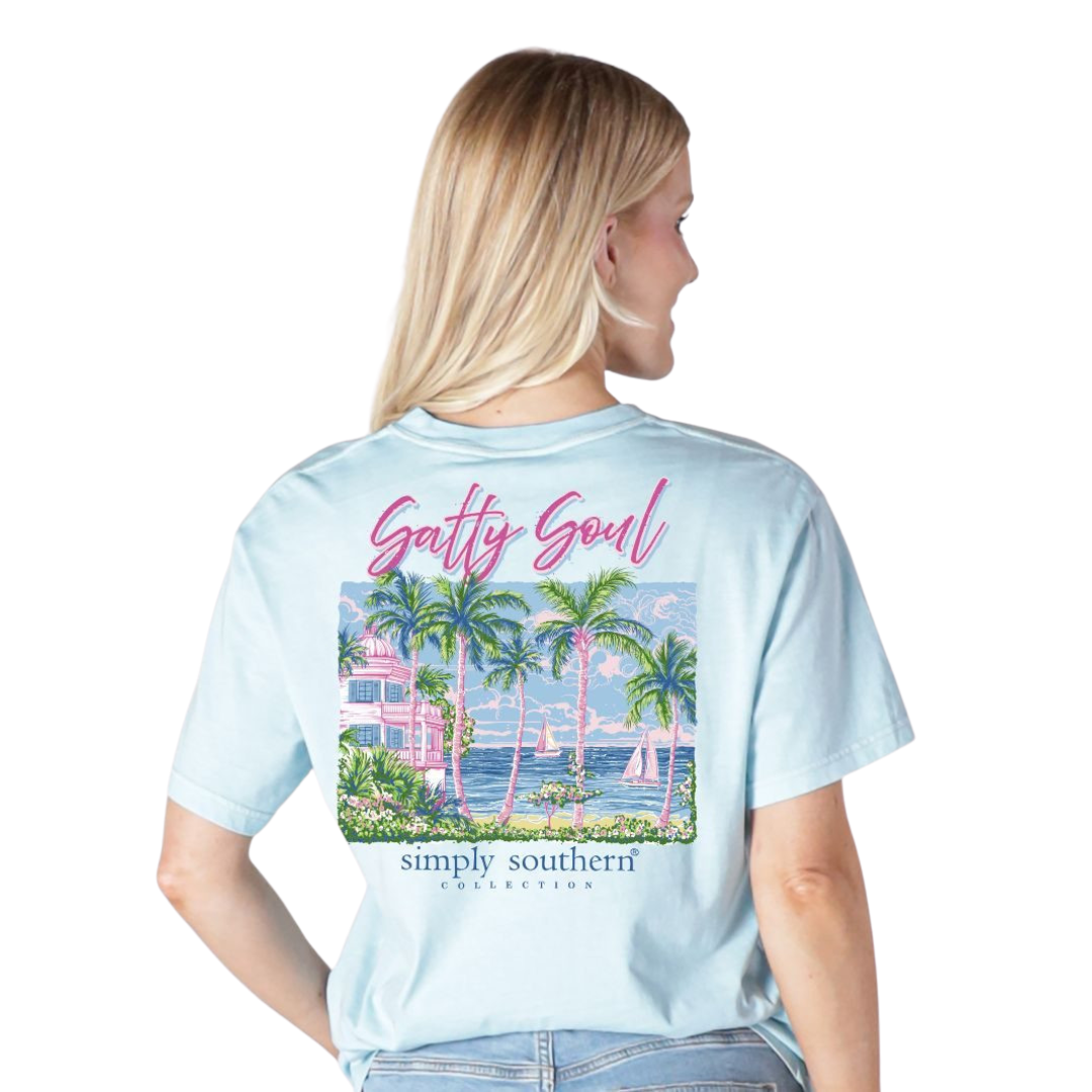 Simply Southern Ladies Salty Soul Ice T-Shirt SS-SALTYSOUL-ICE - Wild West Boot Store