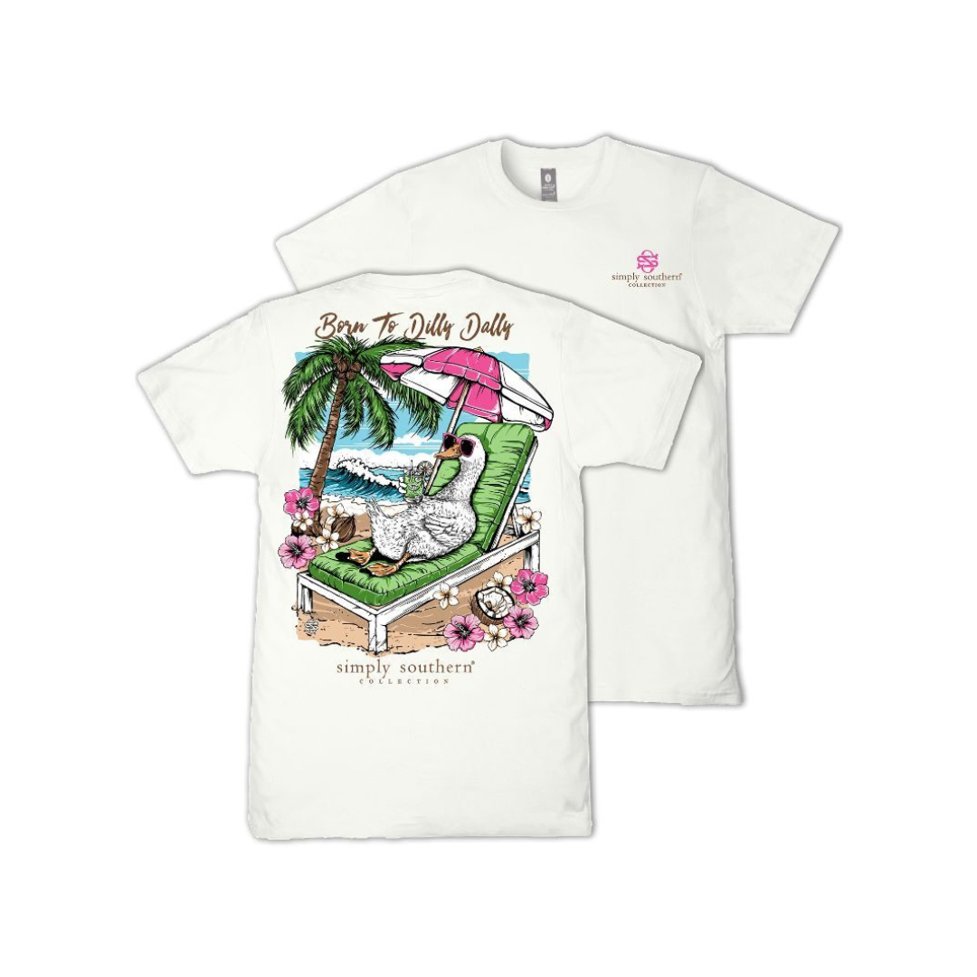 Simply Southern Ladies Dilly Dally Oyster T-Shirt SS-DILLYDALLY-OYSTER - Wild West Boot Store