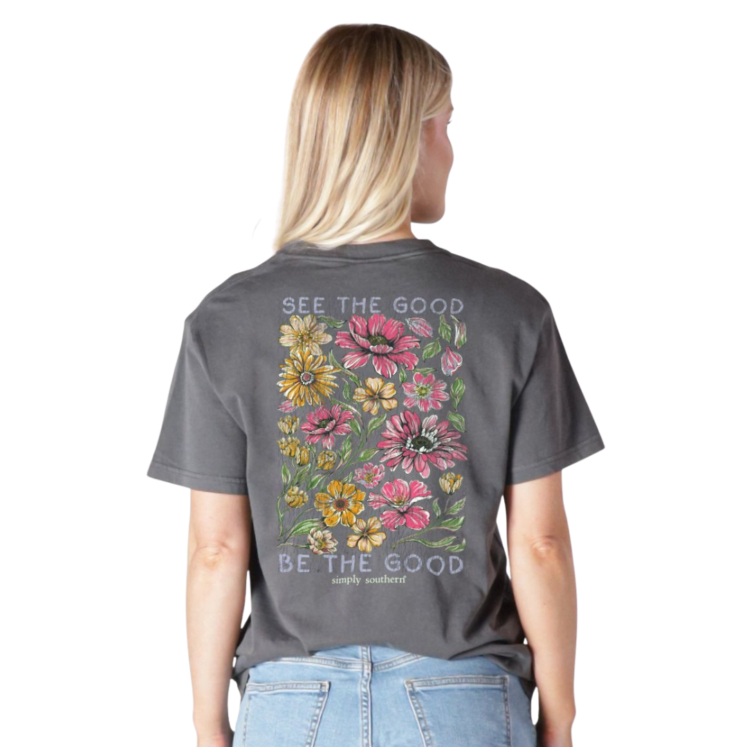 Simply Southern Ladies See The Good Be The Good T-Shirt MINWASH-THEGOOD-GRPHT - Wild West Boot Store