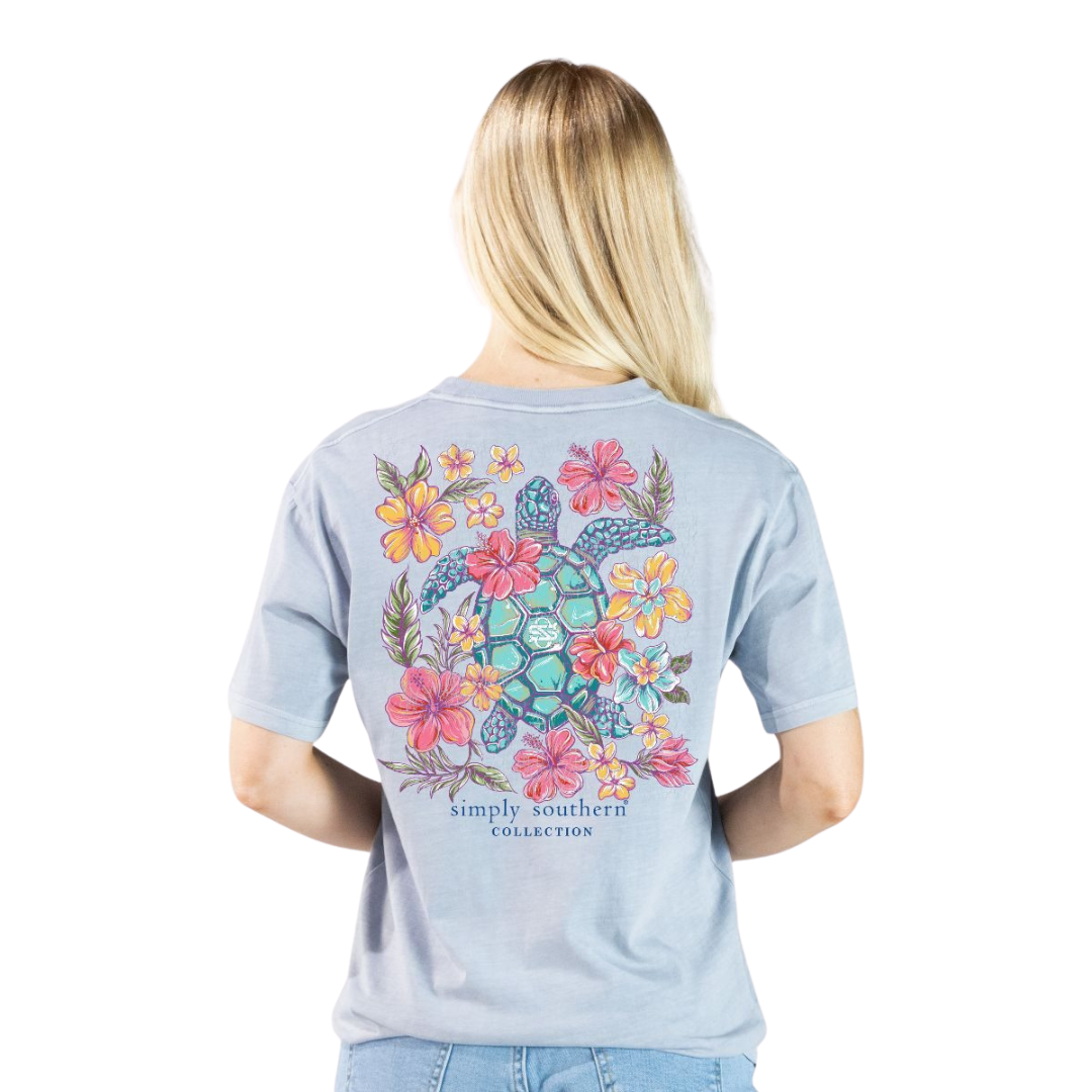 Simply Southern Ladies Turtle Washed Ashen T-Shirt MINWASH-TURTLE-ASHEN - Wild West Boot Store