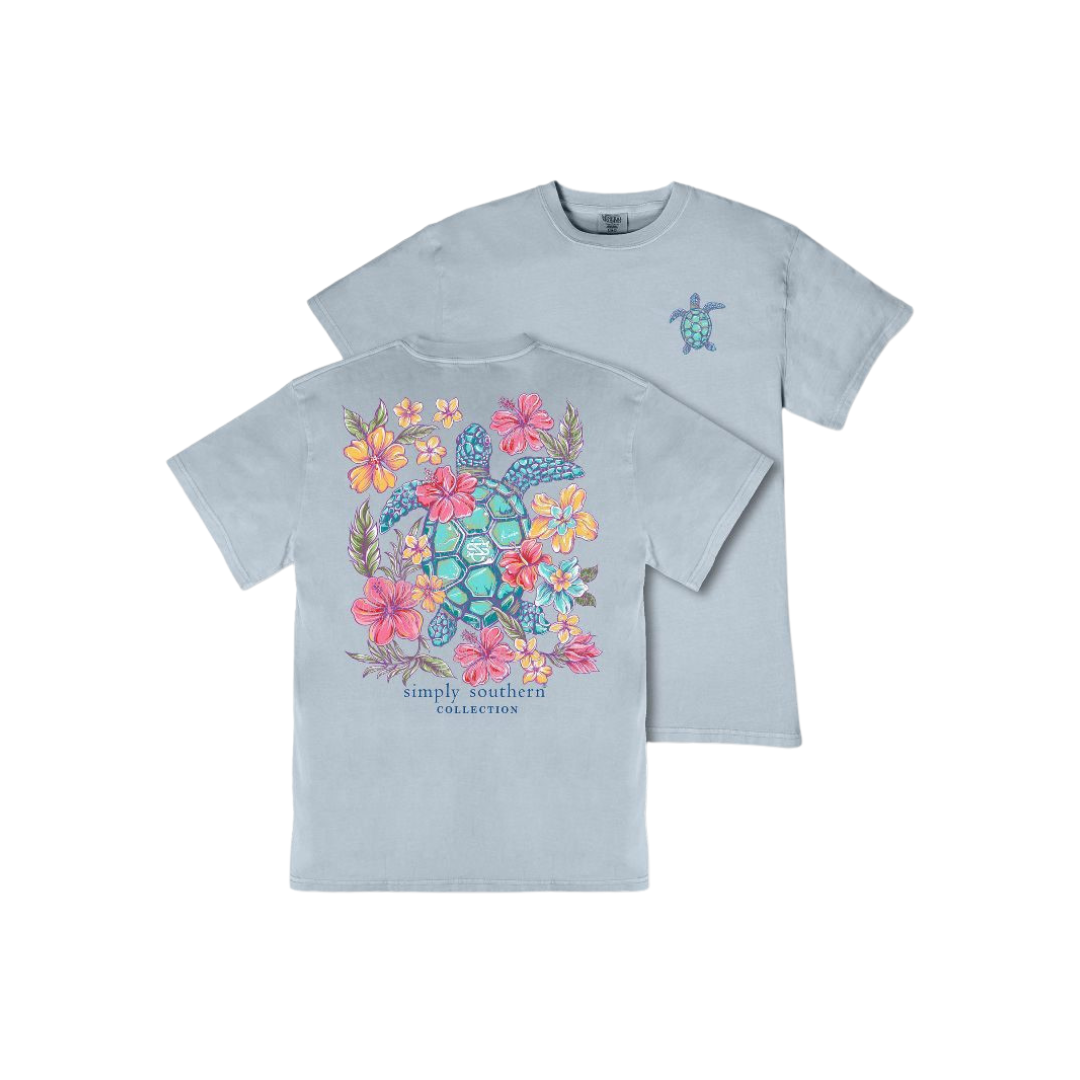 Simply Southern Ladies Turtle Washed Ashen T-Shirt MINWASH-TURTLE-ASHEN - Wild West Boot Store
