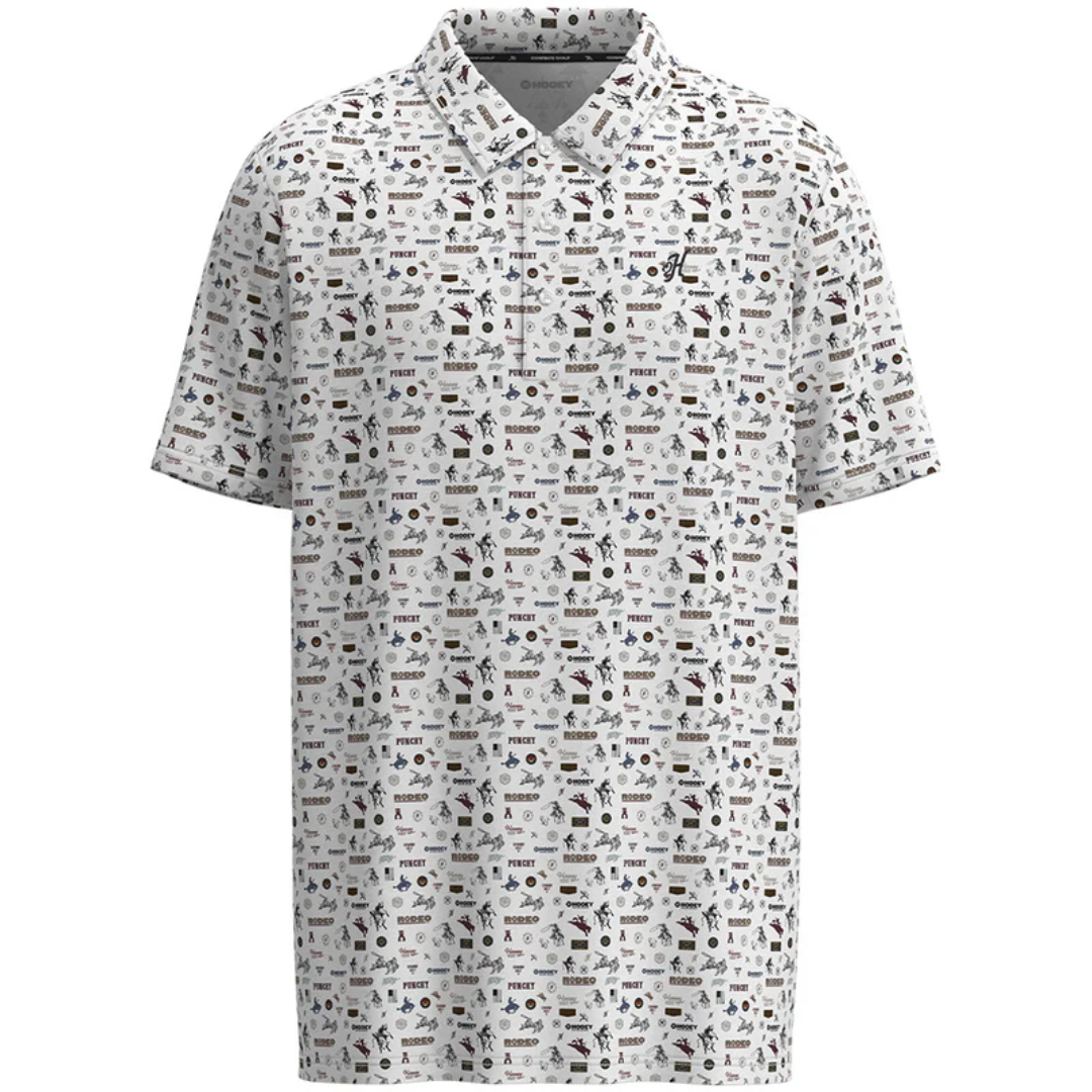 Hooey Men's The Weekender Graphic White Polo Shirt HP2601WHPR