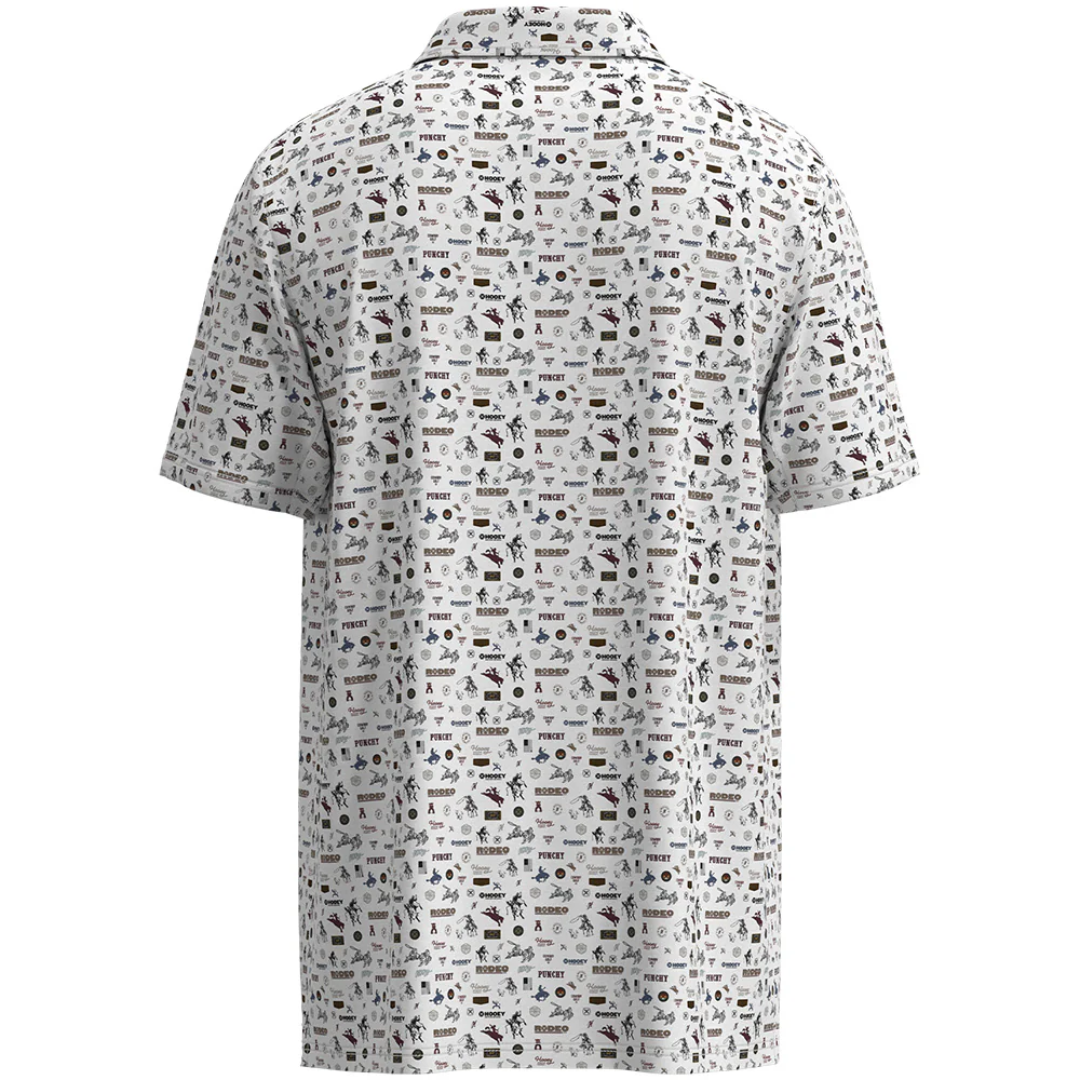Hooey Men's The Weekender Graphic White Polo Shirt HP2601WHPR