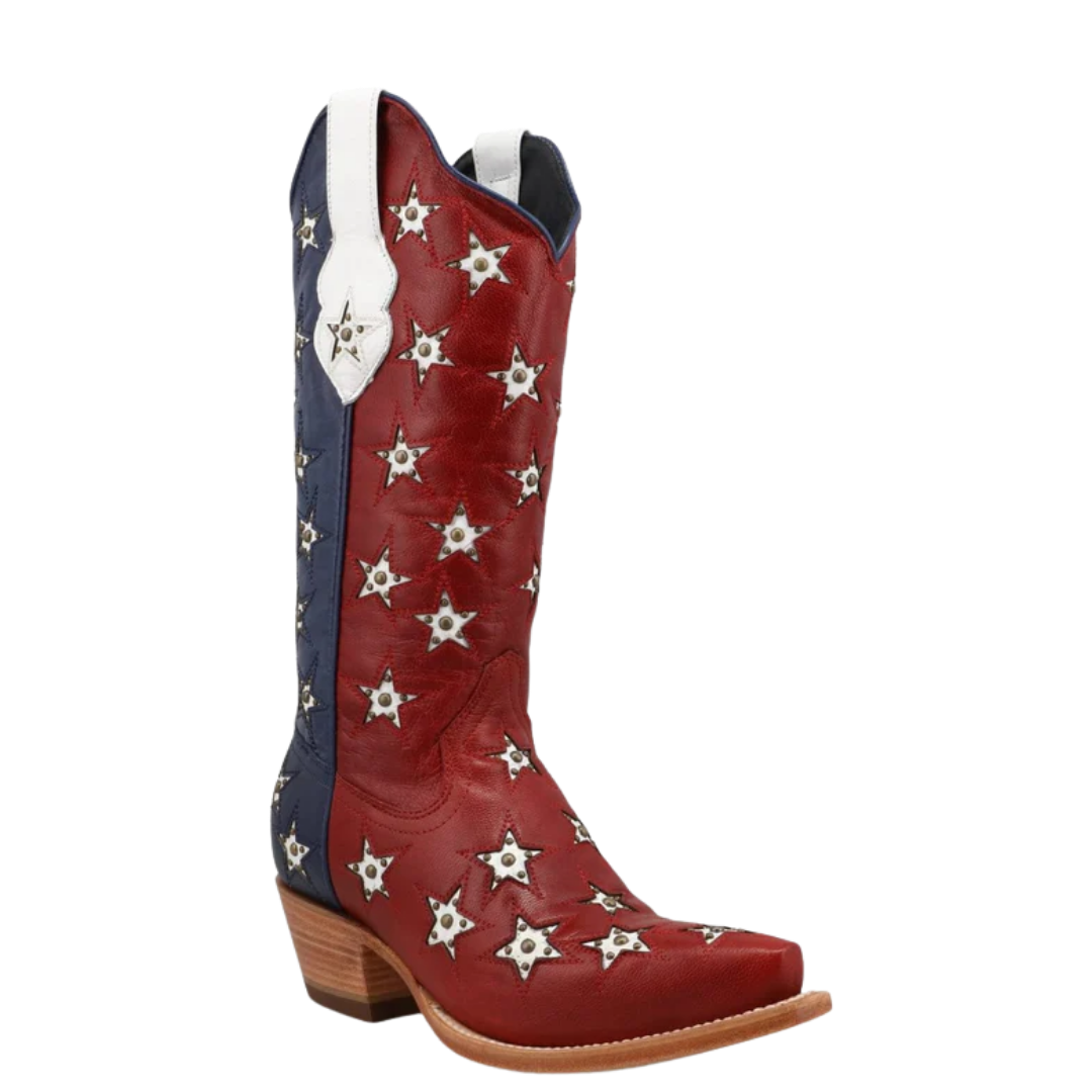 Black Star Ladies Marfa Stars Red White & Blue Leather Boots WBSN026
