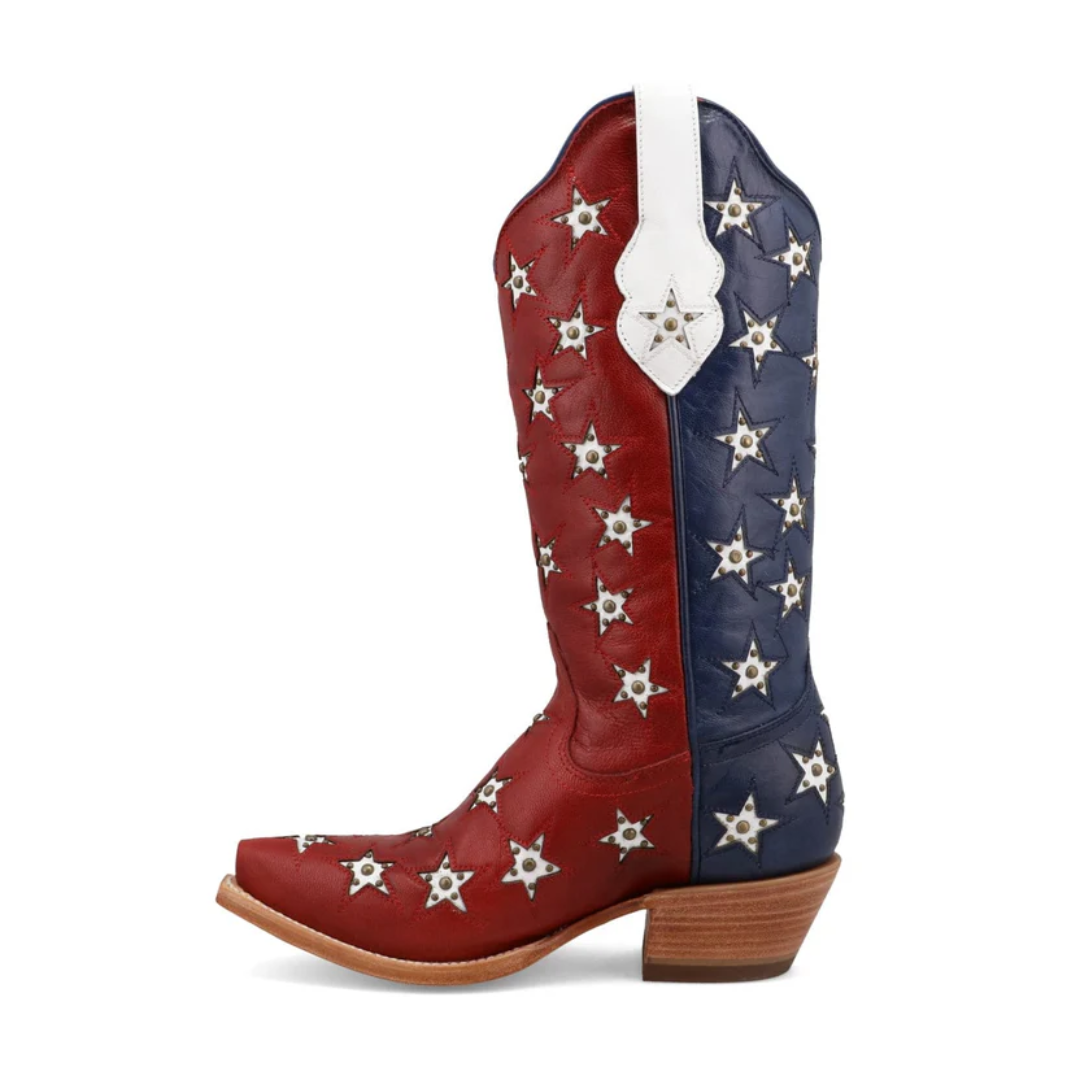 Black Star Ladies Marfa Stars Red White & Blue Leather Boots WBSN026