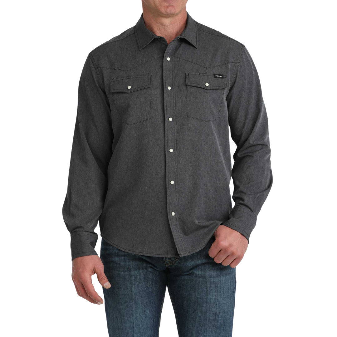 Cinch Men's Black Camp Snap Button Shirt MTW1403007