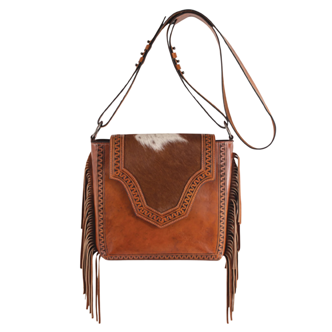 Justin Ladies Serpentine W/Hair On Tan Crossbody 2510255422