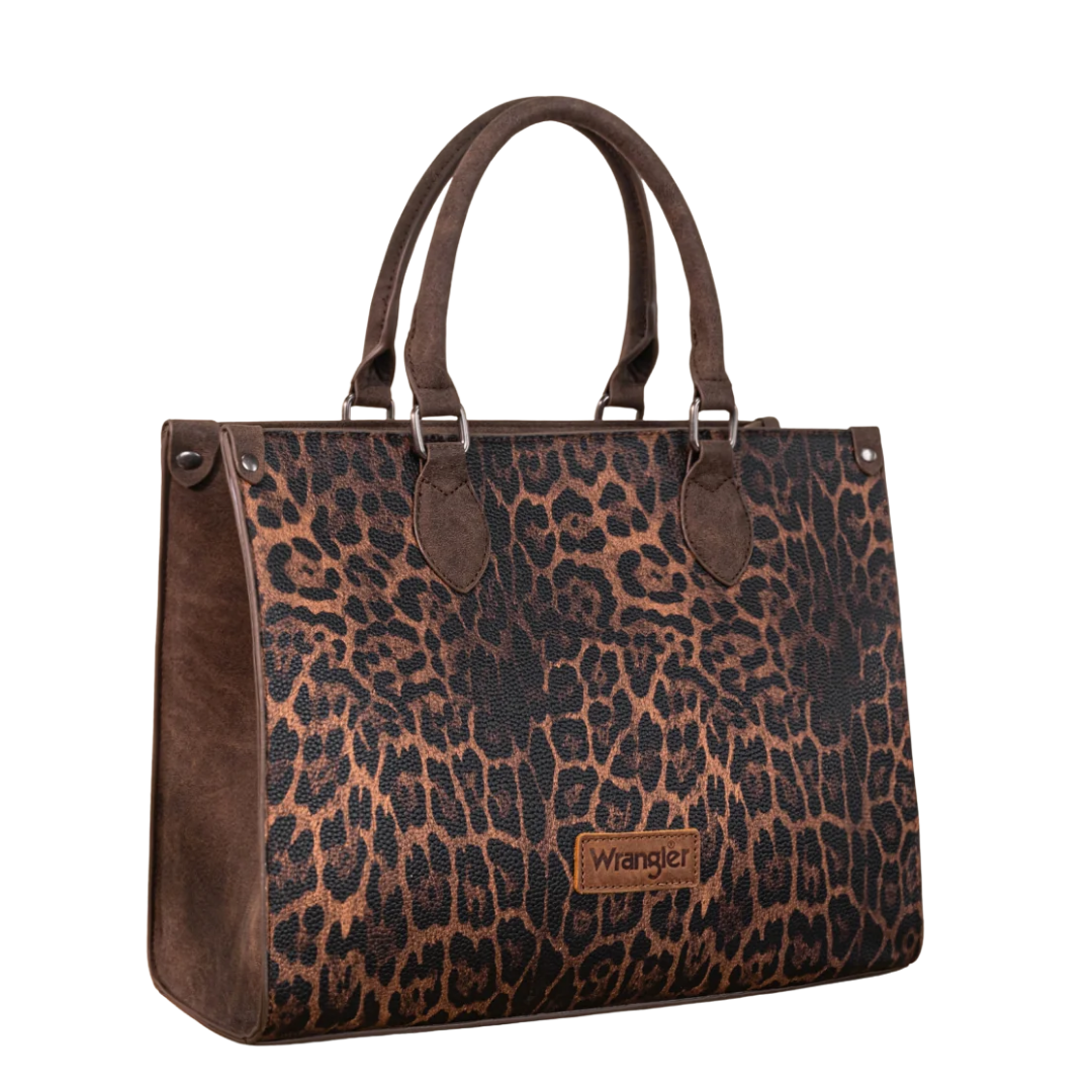 Wrangler Ladies Leopard Print Coffee Tote Bag/Crossbody WG296-8625CF