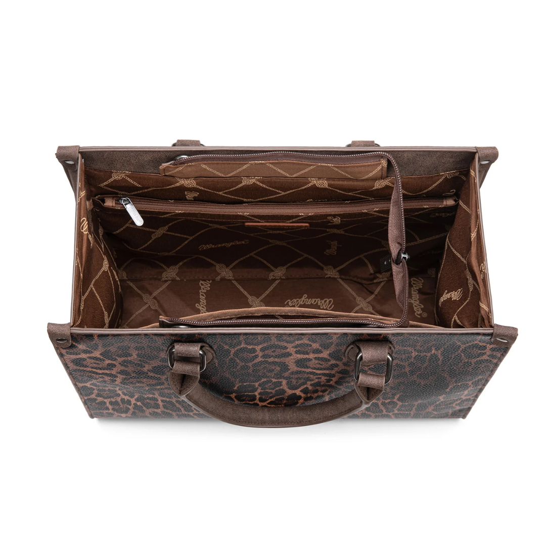 Wrangler Ladies Leopard Print Coffee Tote Bag/Crossbody WG296-8625CF