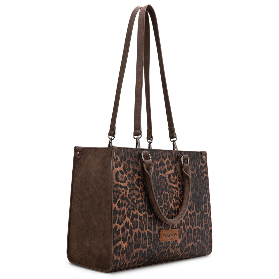 Wrangler Ladies Leopard Print Coffee Tote Bag/Crossbody WG296-8625CF