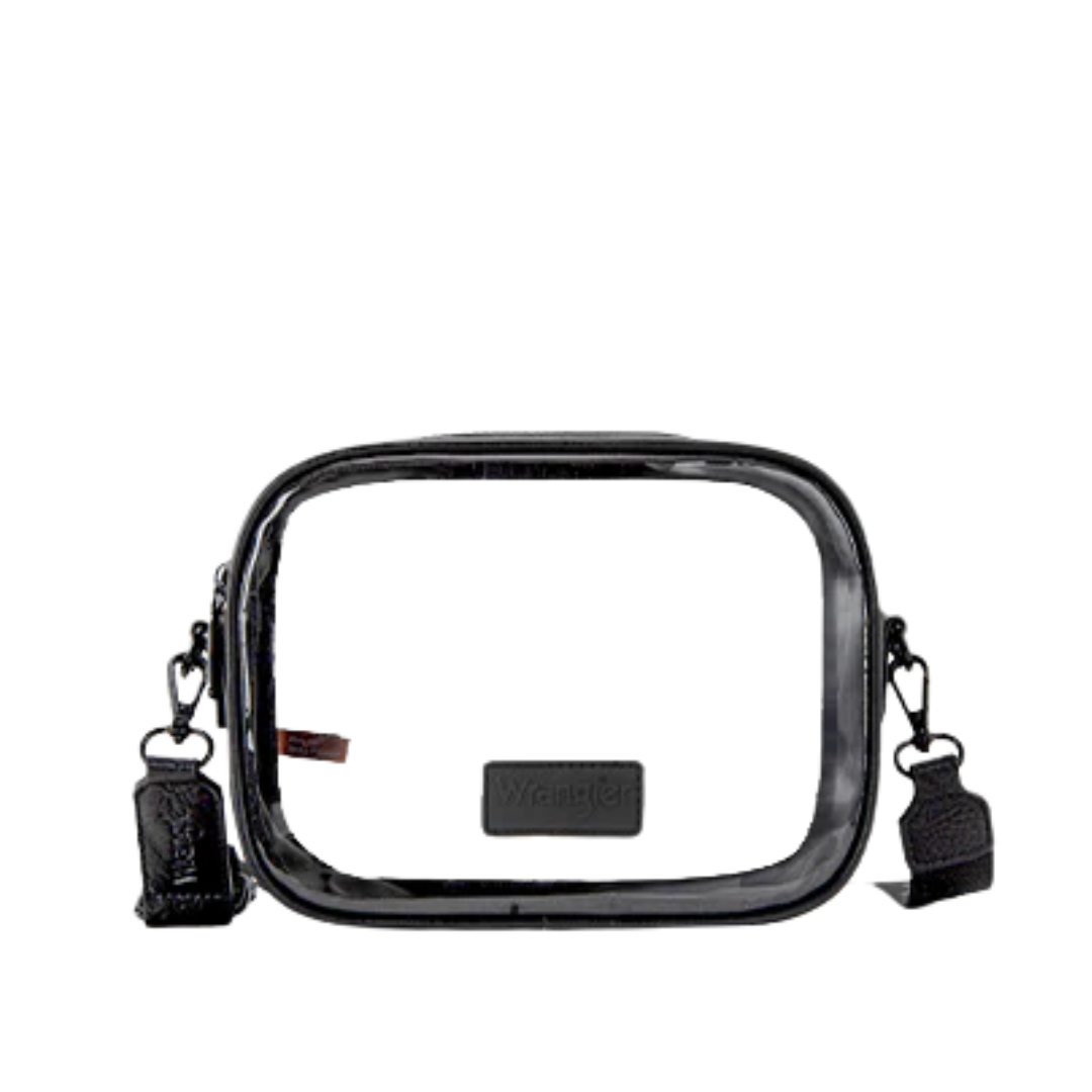 Wrangler Ladies Clear Black Crossbody Stadium Bag WG229-603BK