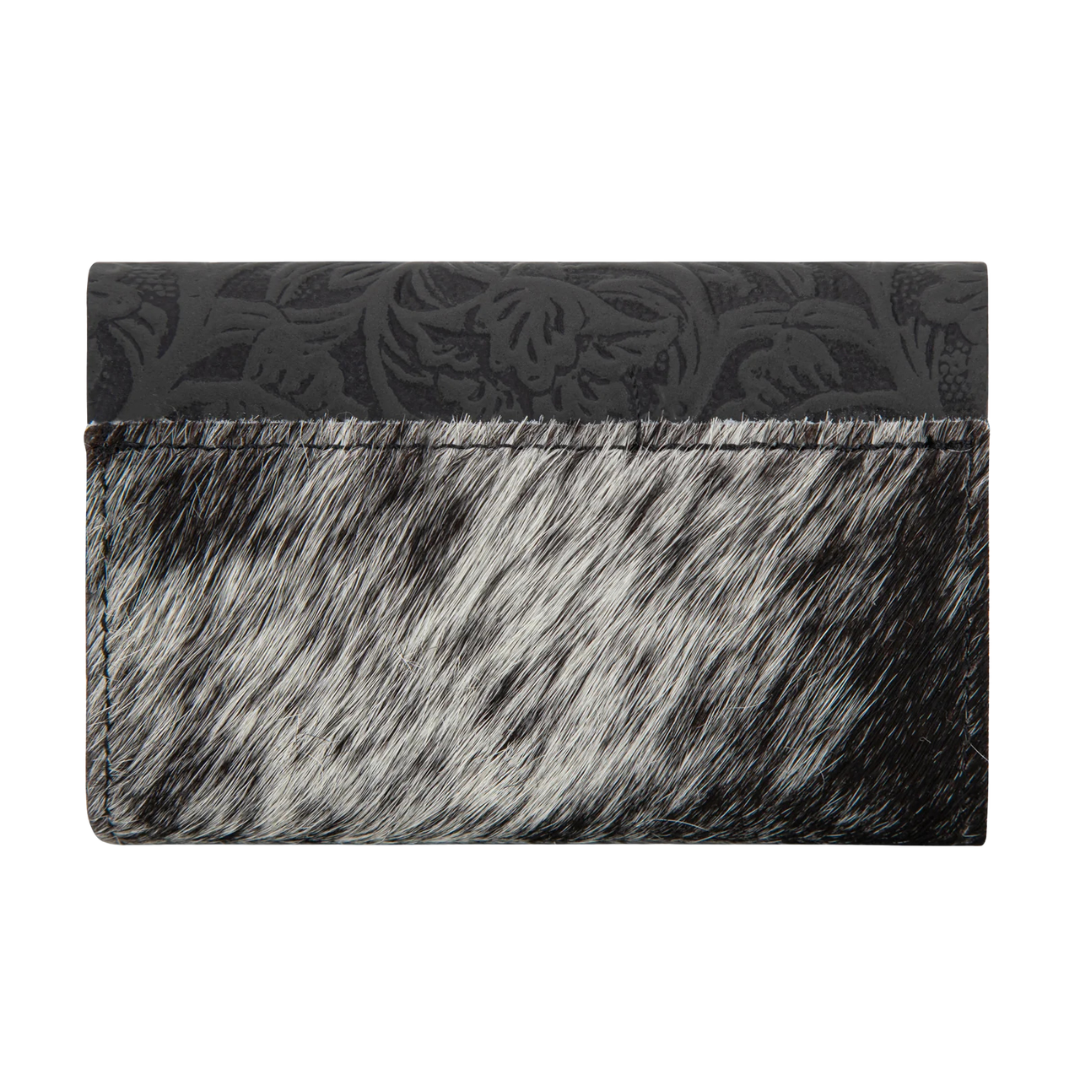 Wrangler Ladies Hair-On Cowhide Floral Black Card Holder WG224-W070BK