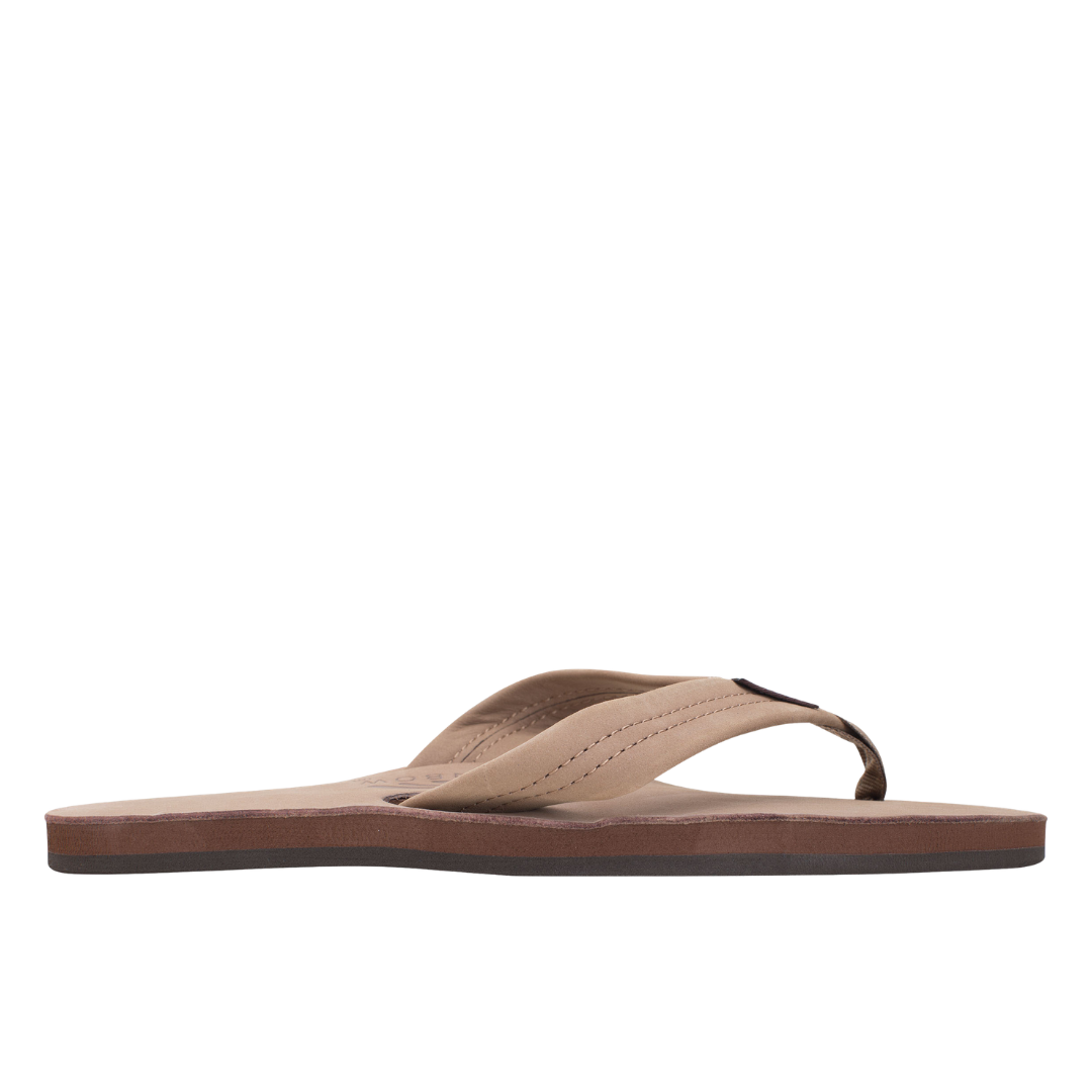 Rainbow Ladies Singe Layer Dark Brown Leather Sandal 301ALTS0-DKBR-L