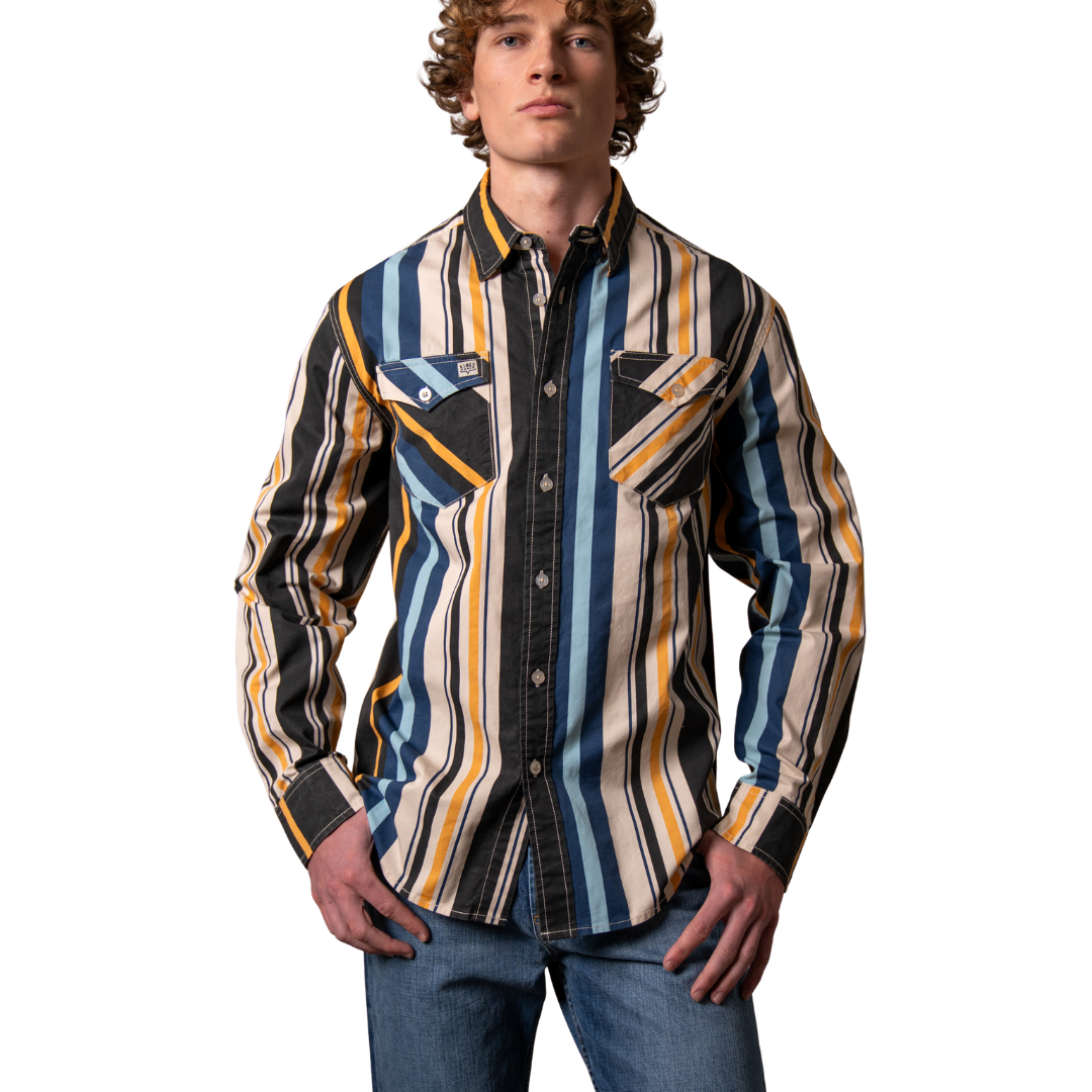 Kimes Ranch Men's Clancy Black Stripes Button Down Shirt MDS0000085-BK001