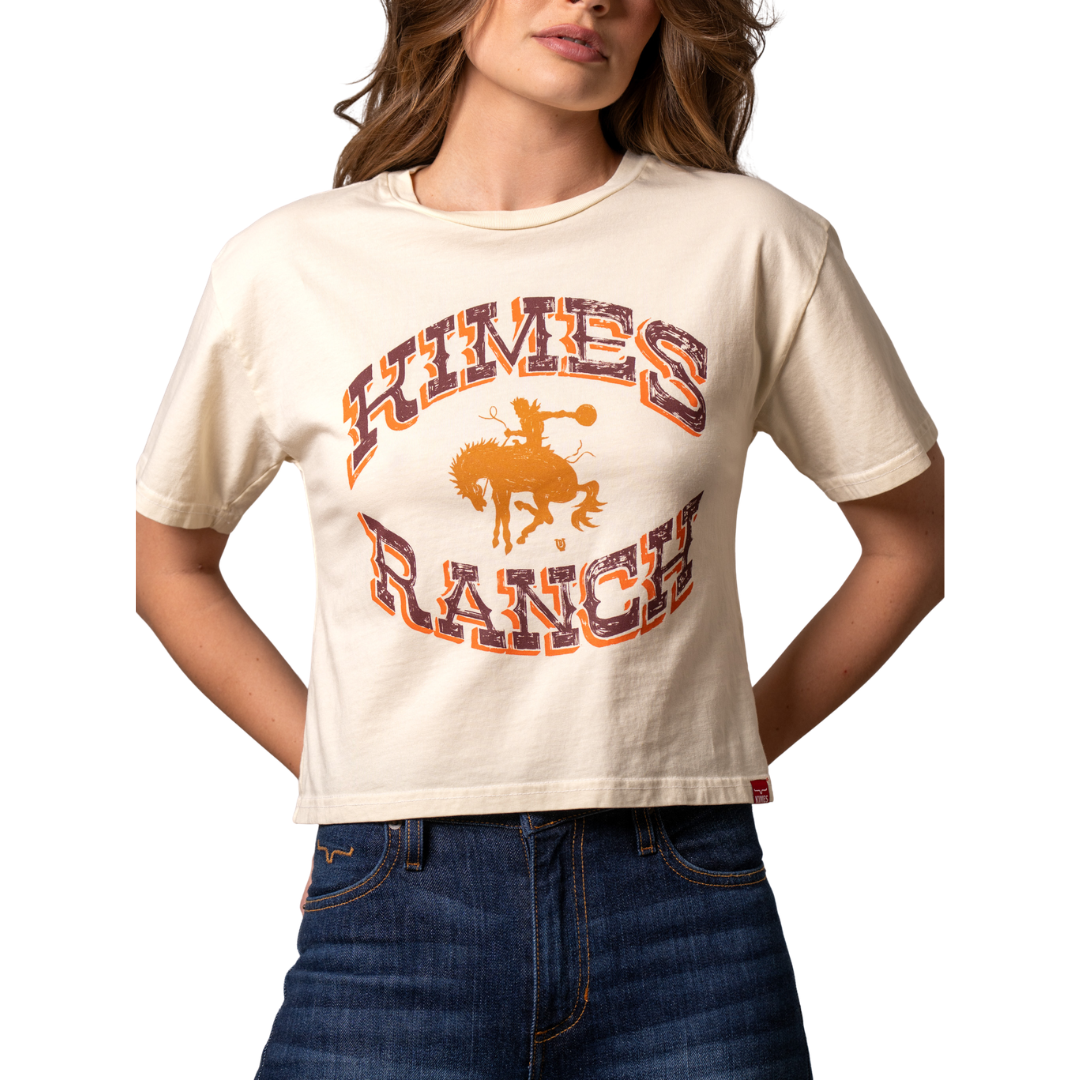 Kimes Ranch Ladies Lucky B Bucking Ivory Cropped T-Shirt WSH0000103-WE005