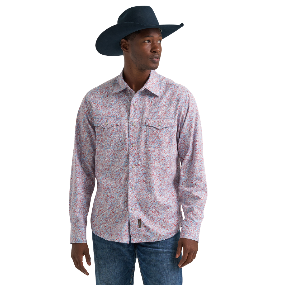 Wrangler Retro® Men's Premium Red Multi Paisley Snap Shirt 112378796
