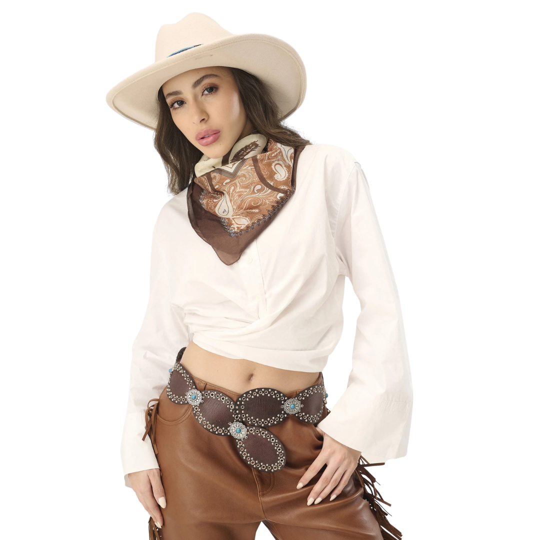 Loyal West Ladies Alta Bueno Dark Brown Leather Calfskin Belt LW-S25-214